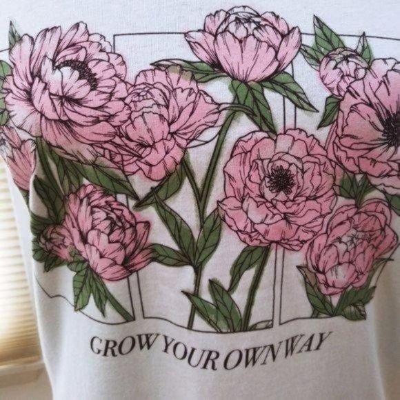 Nwt Women's Graphic Floral Muscle Tee Grow - Picture 2 of 8